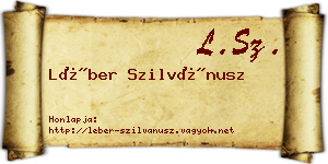 Léber Szilvánusz névjegykártya